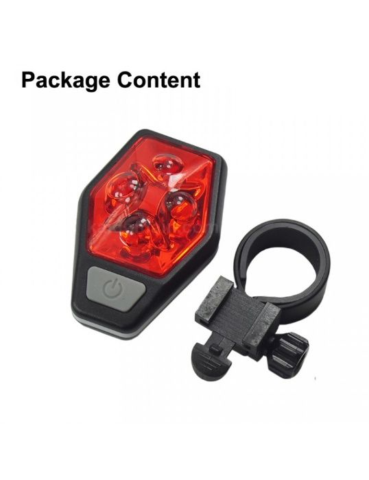 Задна LED стоп светлина за велосипед RAYPAL, 80 Lum, 2xAAA, 4 режима