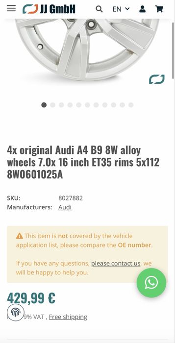 Jante oem 5x112 Audi A3/4/5 R16