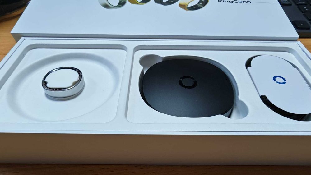 Inel inteligent RingConn Gen 2, Size 14, IP68, Future Silver (nu Oura)