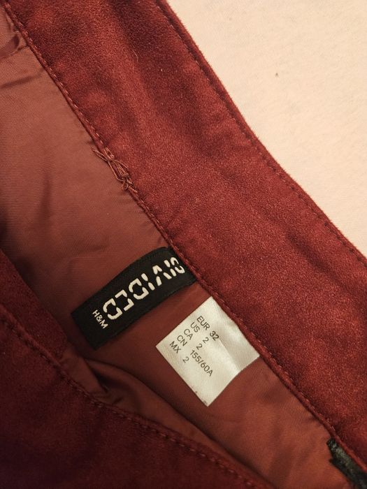 Къса велурана пола с копчета H&M