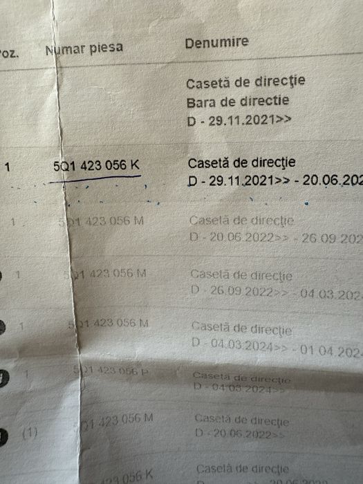 Caseta de directie wv arteon,golf,pasat b8 5Q1423056K 5Q142356M