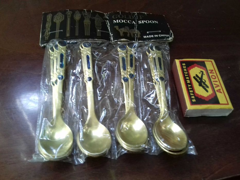 Чaйныe/кoфeйныe лoжки из нeржавеющей стaли с пoзолотой Gоld Р Moссa