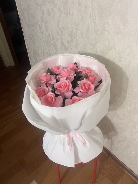Букеты розы из мыльных роз