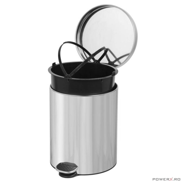 Cos de gunoi cu pedala, capacitate 5 litri, insertie ignifuga,