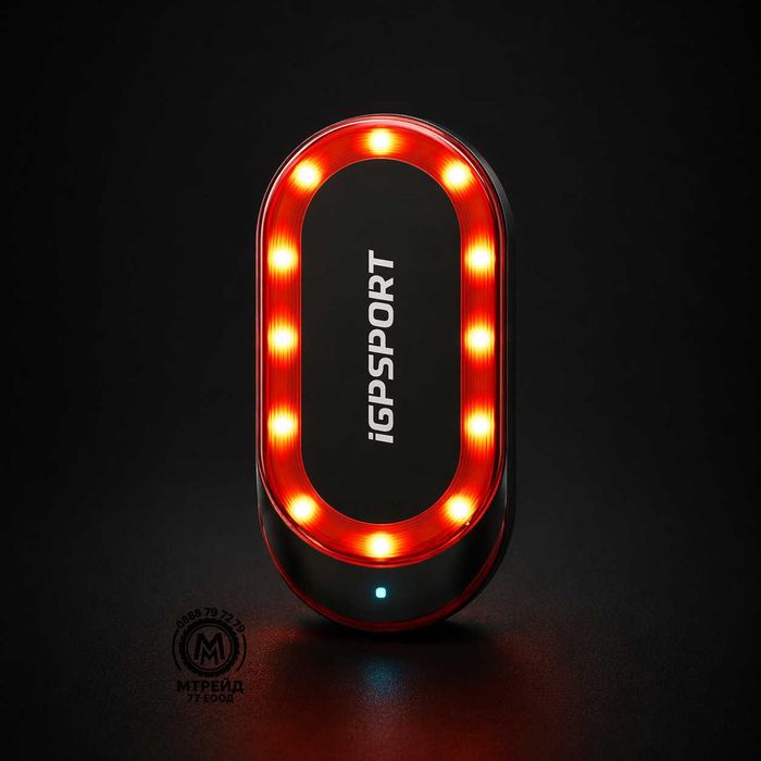 Задна SMART LED стоп светлина с радар IGPSPORT SR Mini, Bluetooth/ANT+, IPX7