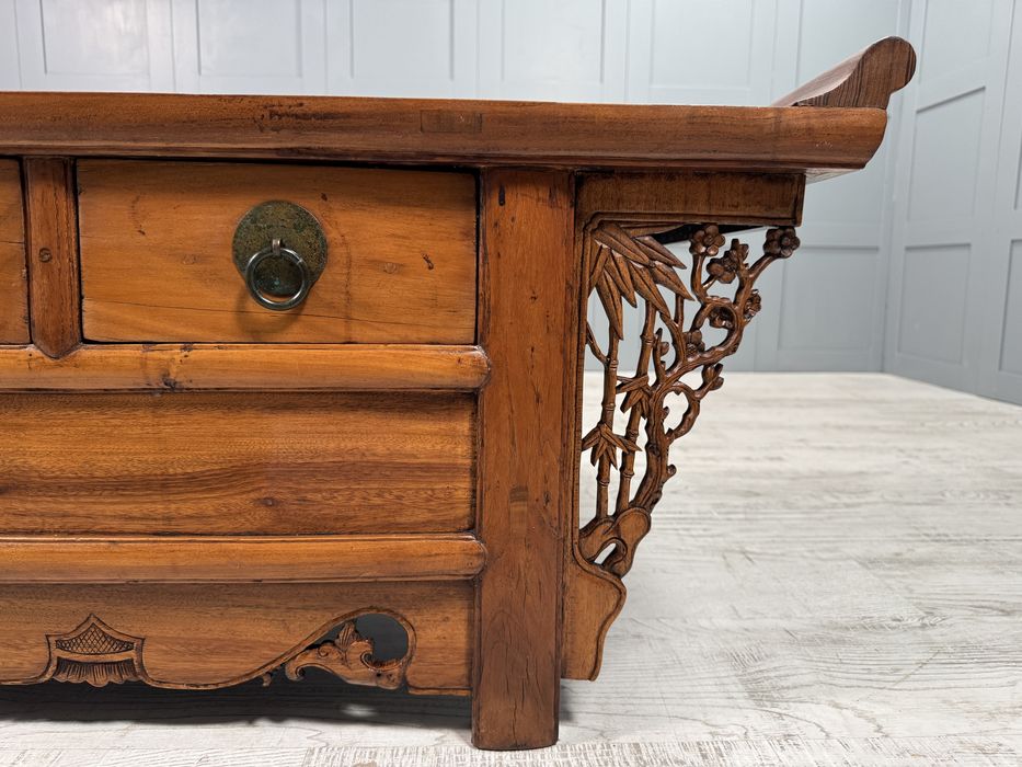 Китайски, конзолен шкаф, масив, дърворезба Д1044