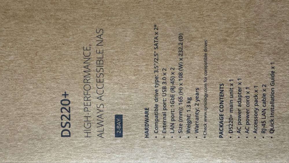 NAS server Synology DS220+