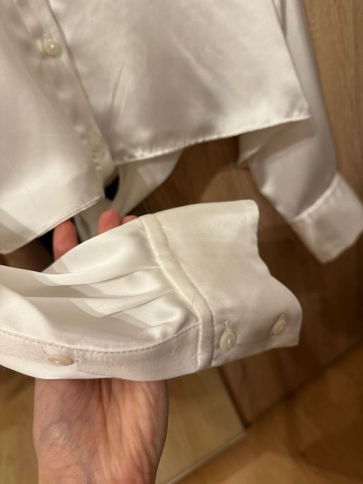 Бяла риза Zara с ефектен гръб