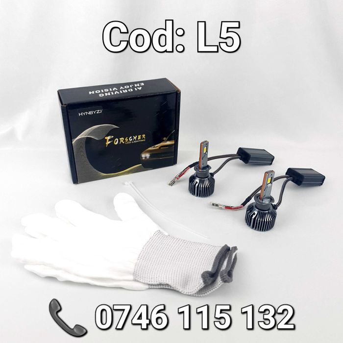 Faza Lunga-BEC LED H1-28000Lm-6500K-200W-CANBUS-Profesionale-Aliaje-L5