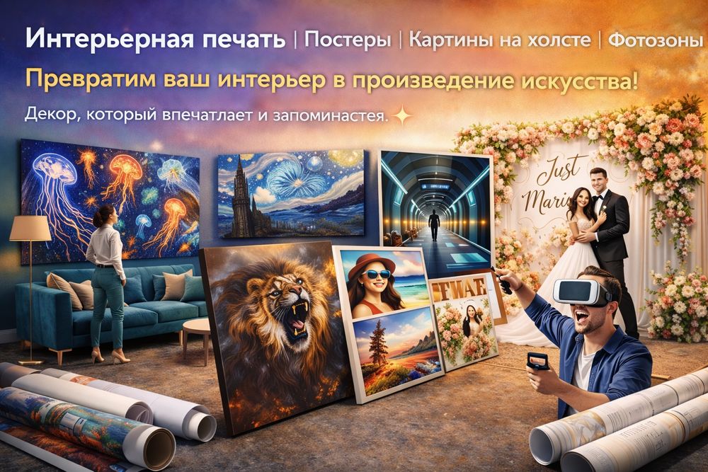 Интерьерная печать | Постеры | Картины на холсте | Фотозоны