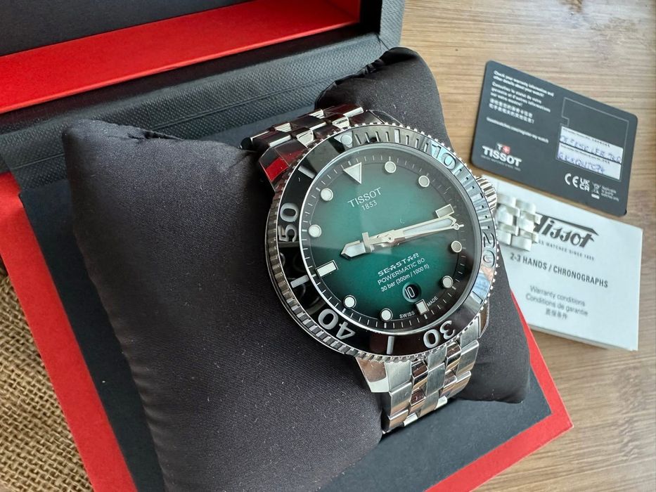 Ceas Tissot Seastar 43mm - Automatic - Green Emerald bezel ceramic