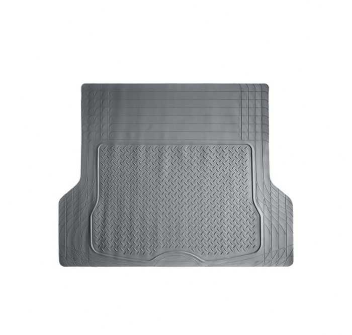 Универсална гумена стелка за багажник на кола с предпазен борд (Сив / Бежов цвят)