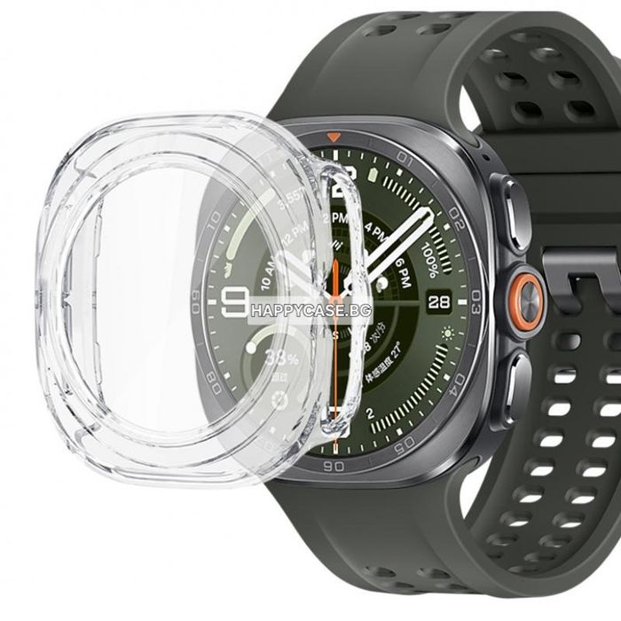 Samsung Galaxy Watch Ultra 2 2026 / 360° Твърд пластмасов кейс с вграден протектор за екран