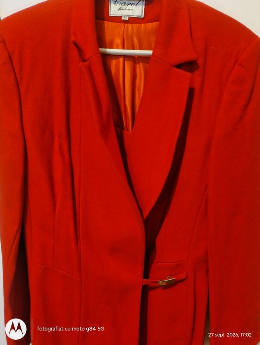 Costum  damă Carol Fashion (mărimea 42) – Sacou și fustă din LÂNĂ (85%)