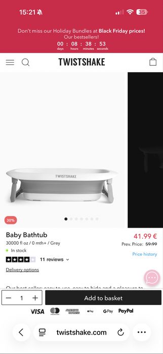 Cada bebe pliabila twistshake