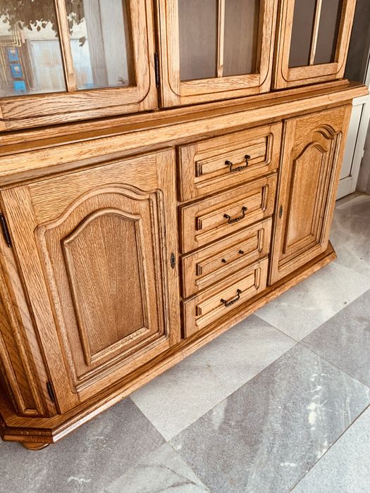Масивна шведска витрина / бюфет – дъб, френски провинциален стил,