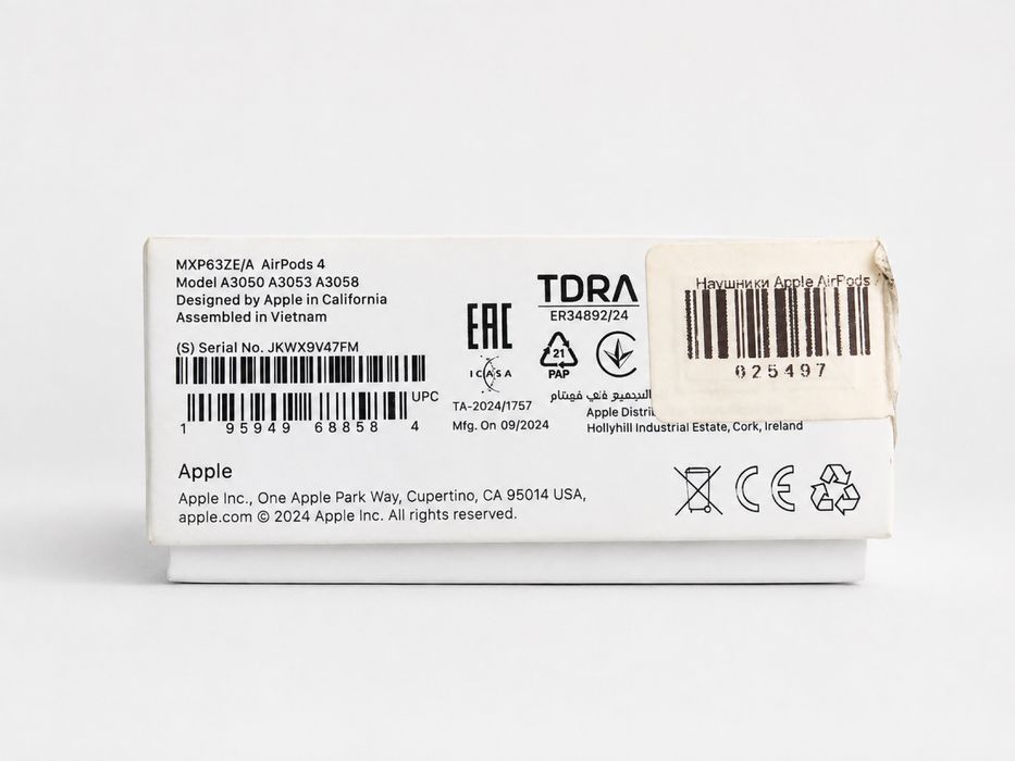 AirPods 4 оригинал A3053 Полный комплект