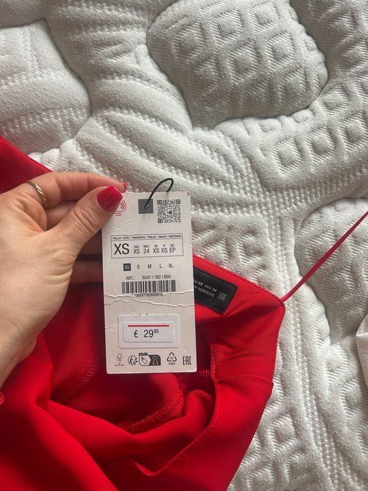 Червена дълга рокля Zara