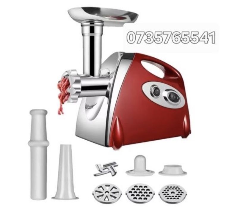 Masina de tocat carne Leihmann 3500 W cu accesorii motor cupru,Rosu