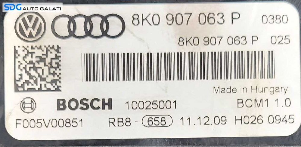 Unitate Modul Calculator Control Confort Audi A4 2008 - 2015 Cod 8K0907063P F005V00851 [L7262]