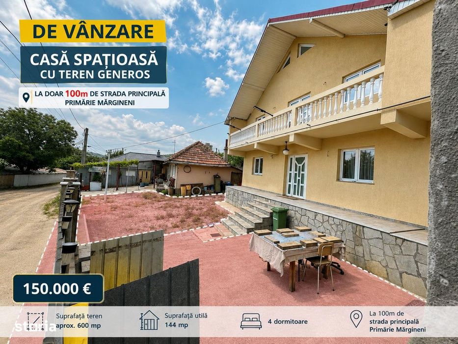 sat MARGINENI, Casa P+1, din 2011 cu 5 camere, 550mp teren,