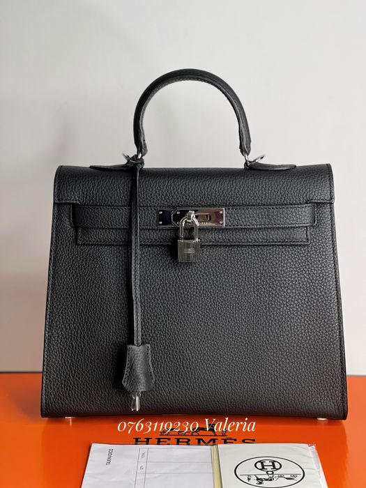 Geanta Piele Naturala Bovine - negru si argintiu