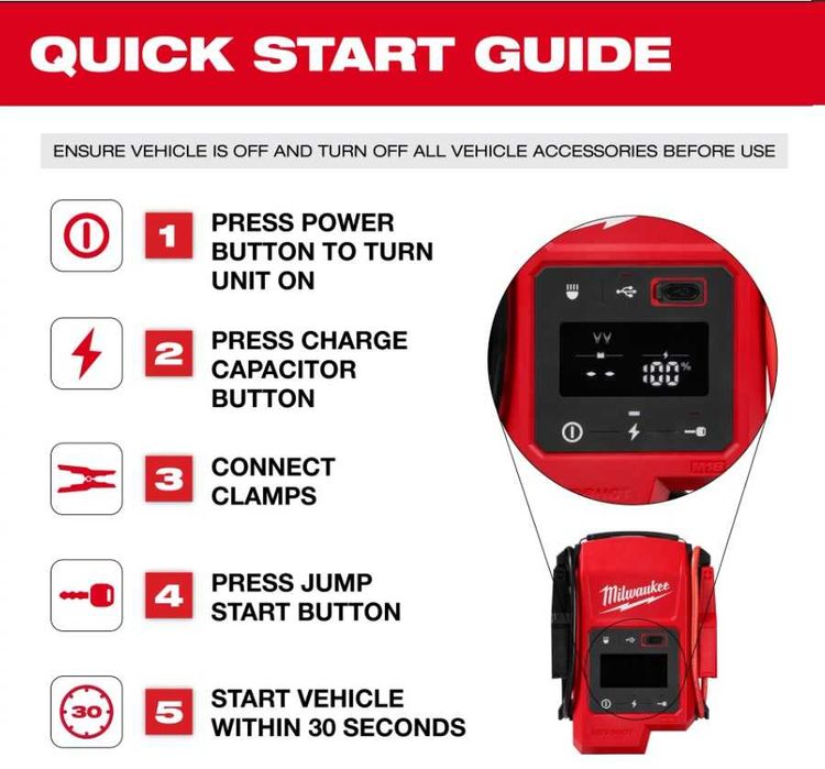 Robot pornire masina, redresor ,  jump start Milwaukee