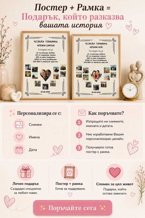 Постер със рамка- идеален подарък, с който да отпразнувате вашата любов