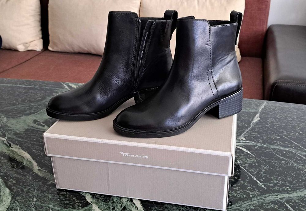 Чисто нови дамски боти (естествена кожа) номер 36 - Tamaris