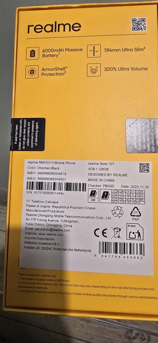 REALME NOTE 70 T obsidian black