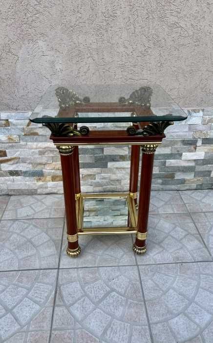 Superba masuta-piedestal in stil Empire-mahon-alama aurita(Ormolu)-cristal fatetat-Spania