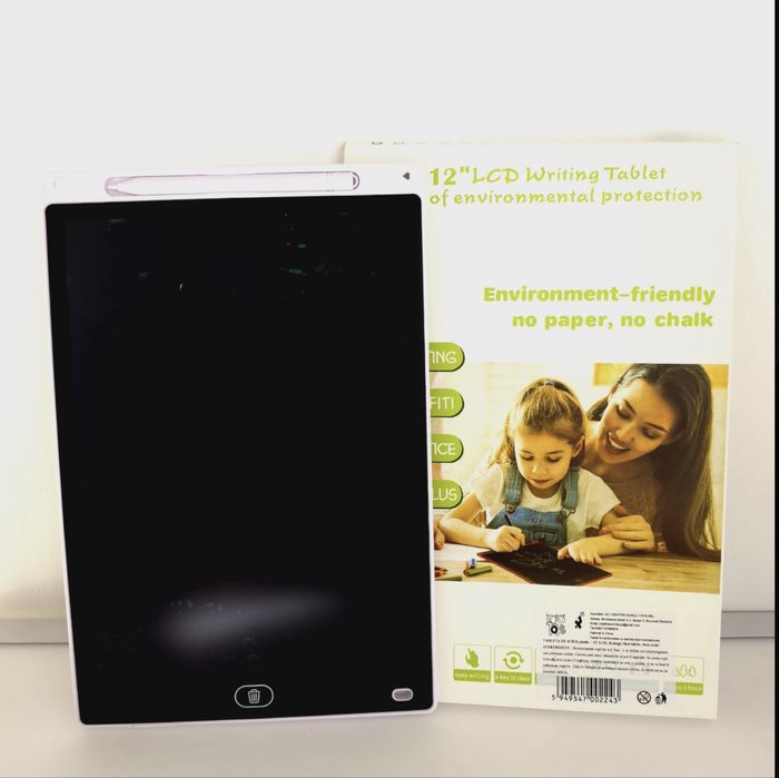Tableta 12 LCD pentru copii de scris si desenat, buton stergere, NOU