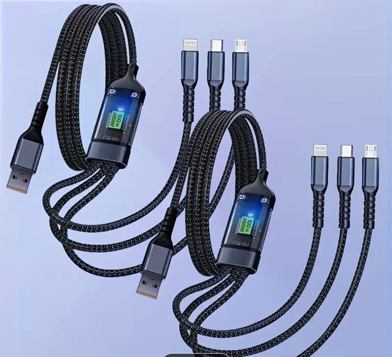 Cablu alimentare 3 în 1 cu încărcare rapidă