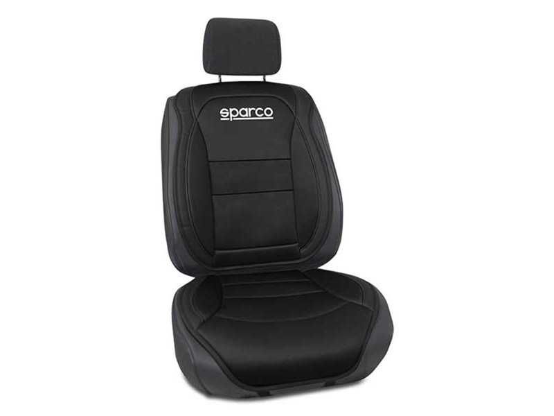 SparcoSPCS424BK Husă spătar scaun față, universală, neagră, ergonomică