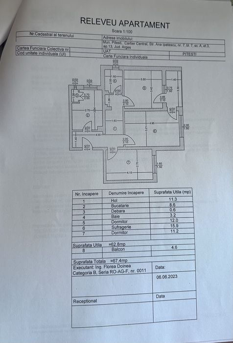 Apartament 3 camere in Centru!!!