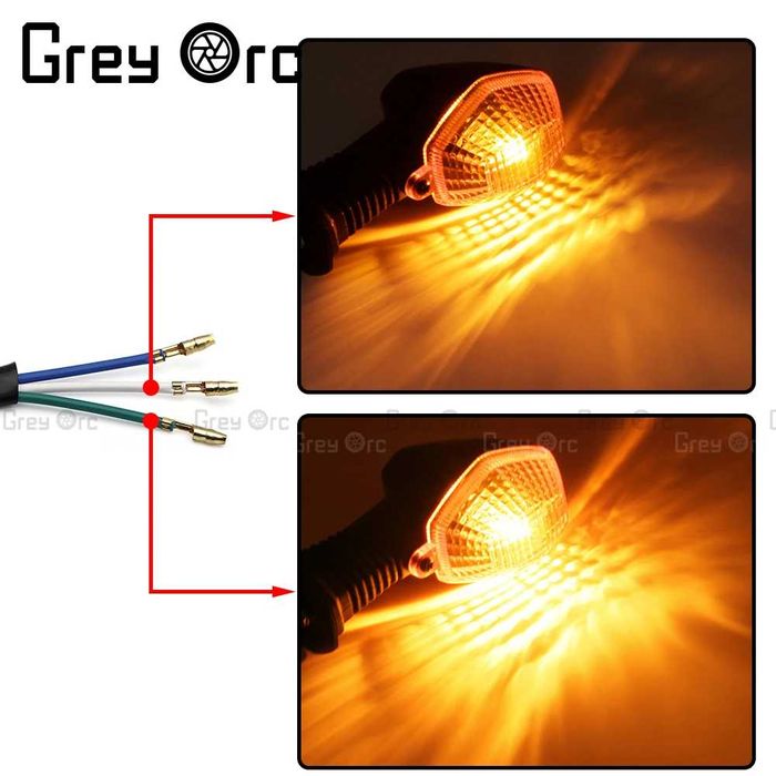 Мигач за мотоциклет 3-жилен преден/заден
