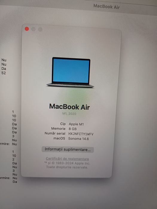 MacBook Air 13” M1 ca nou+ adaptor cadou