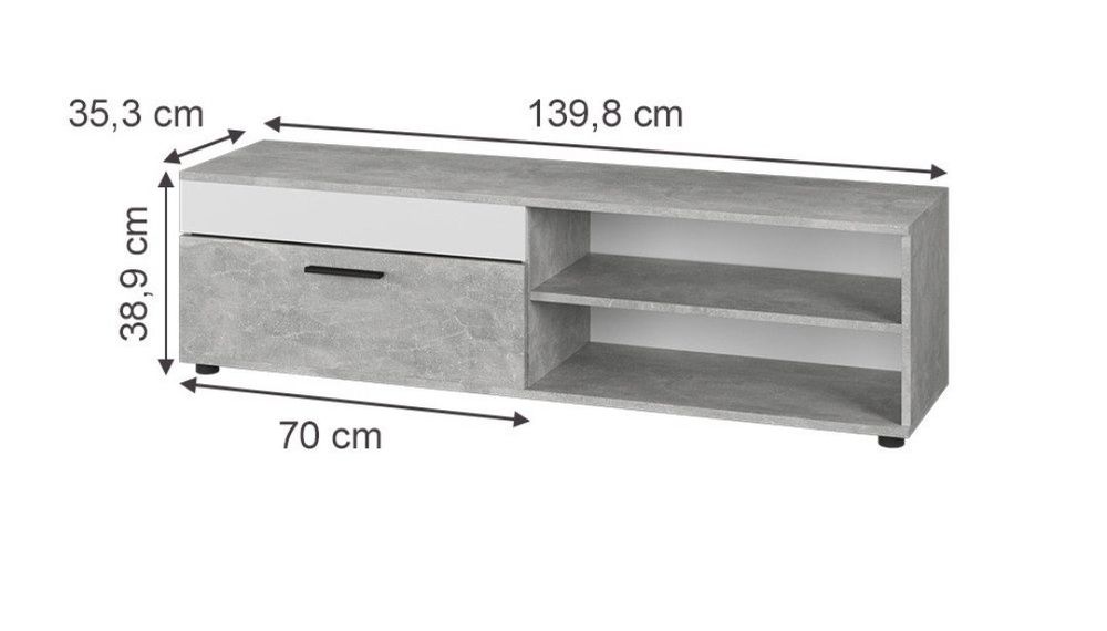 Тв шкаф с чекмедже и рафтчета