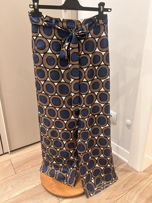 S Max Mara 100% коприна панталон с колан