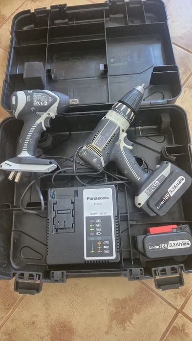Set Profesional Panasonic filetanta si impact, doua baterii si incarcator
