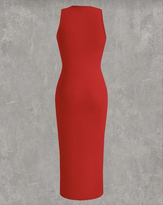 Червена спортно елегантна Рокля