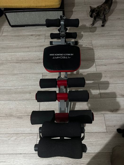 Aparat abdomene TechFit AB Multi Crunch 2000 + gantere bară discuri