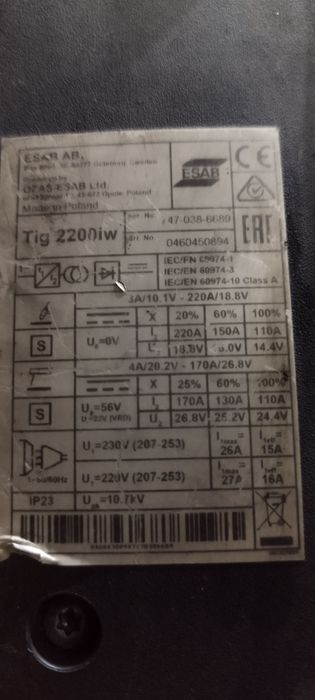 Aparat sudură tig Esab
