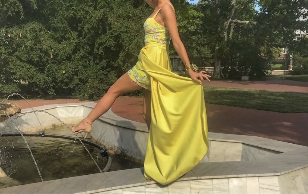 Rochie ocazie tafta galbena S