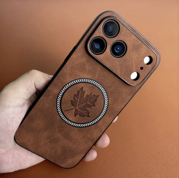 Луксозен калъф от синтетична кожа за iPhone 17/17Pro