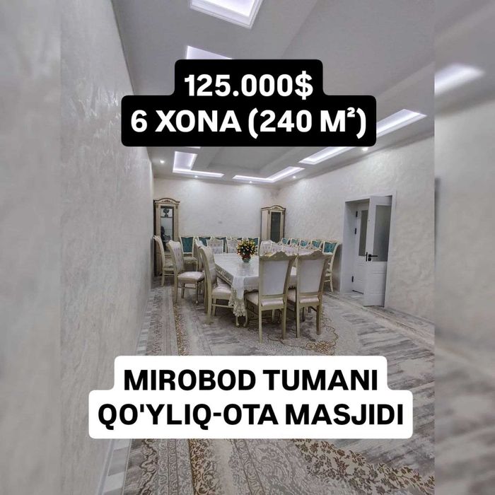 Таунхаус 6 комнат+холл 2 этажа Мечеть Куйлюк ота, Мирабадский р-н