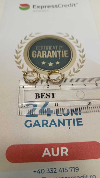 Cercei aur 8K 1.85gr [AG24 Harlau B.46063.1] - Garantie 2 ani!