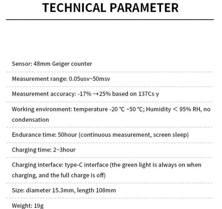 Гайгер Мюлеров Брояч Детектор Радиация Ядрена Радиоактивност Дозиметър