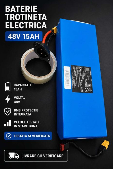 Baterie scuter 48V 15Ah Li-ion testata autonomie buna - utilizata in stare excelenta SH baterie trotineta electrica 48v 15ah