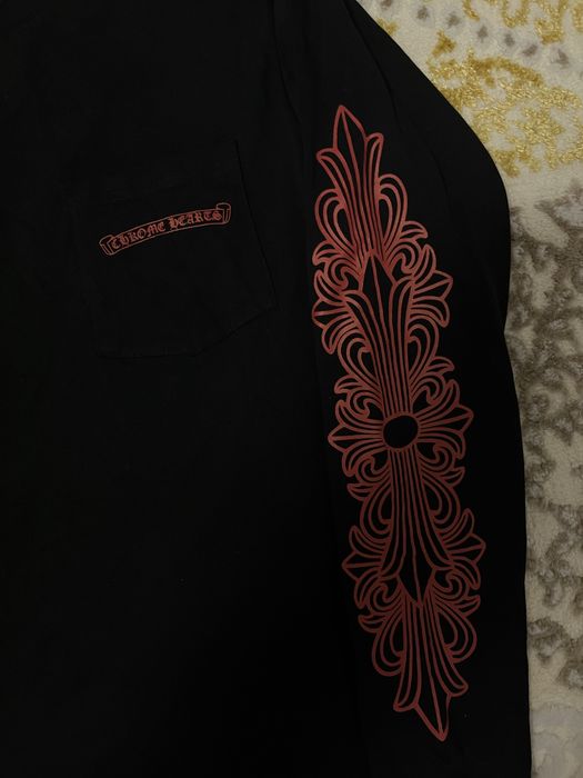 Bluza Chrome Hearts Floral “Scroll Logo Graphic Print Henley”